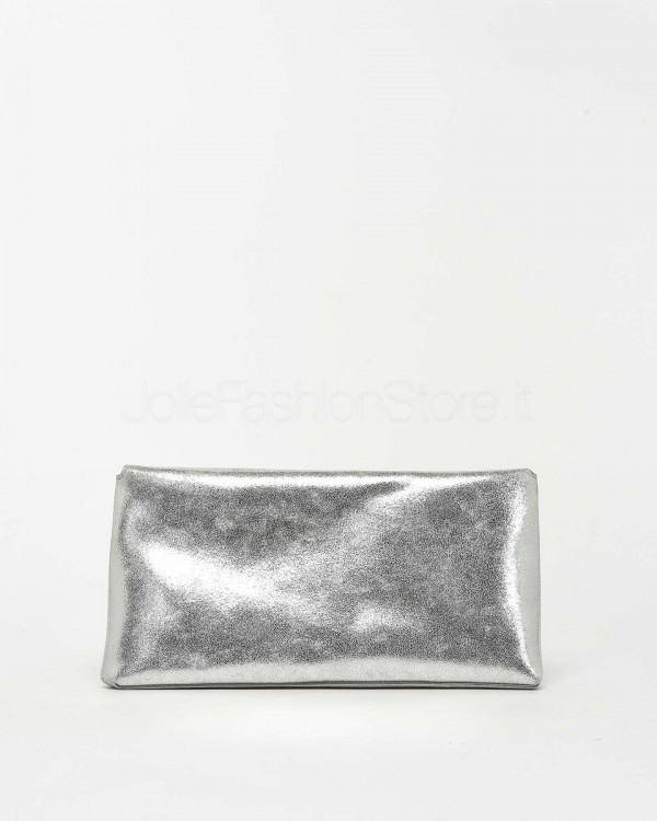 Mouliebre Pochette Calfskin Laminated Silver  CARLOTTA SILVER