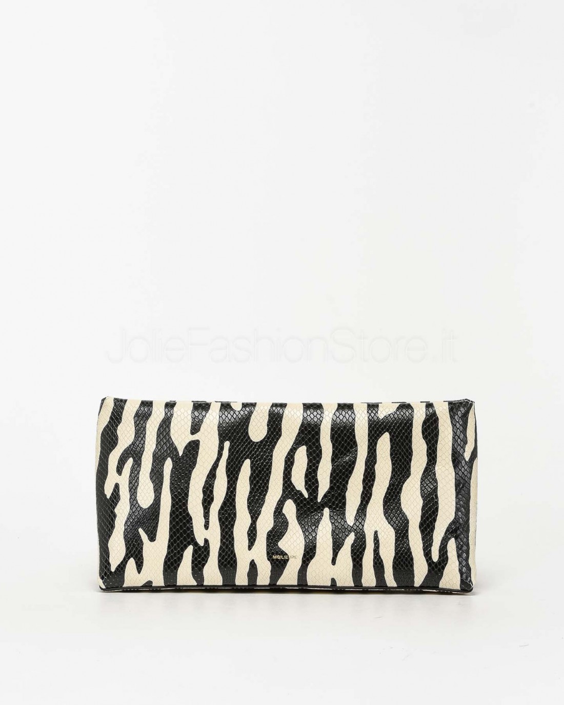 Mouliebre Pochette Calfskin Zebra Print Black and White  CARLOTTA BIANCO NERO