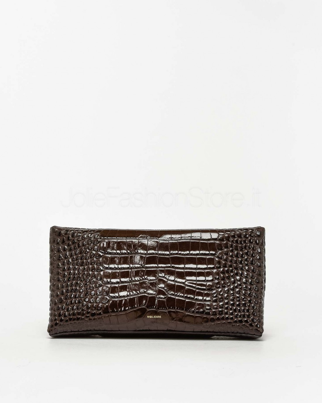 Mouliebre Pochette Calfskin Crocodile Print Brown  CARLOTTA BROWN