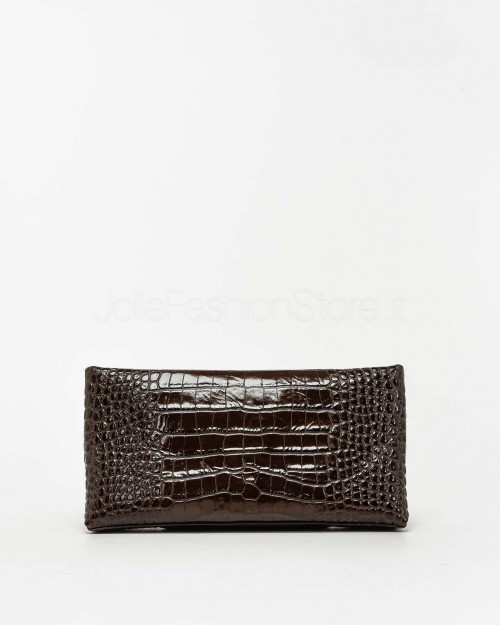 Mouliebre Pochette Calfskin Crocodile Print Brown  CARLOTTA BROWN