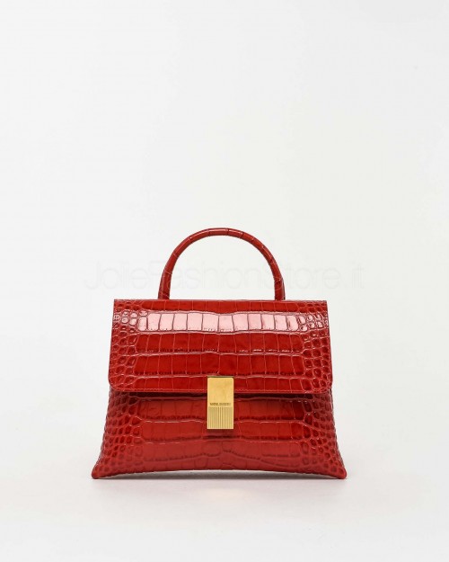 Mouliebre Crocodile Print Calfskin Bag Ruby