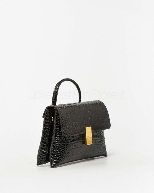 Mouliebre Borsa Vitello Stampa Cocco Nero  MARTINA BLACK