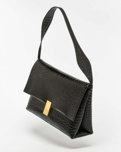 Mouliebre Borsa Vitello Stampa Cocco Nero  OLIVIA BLACK