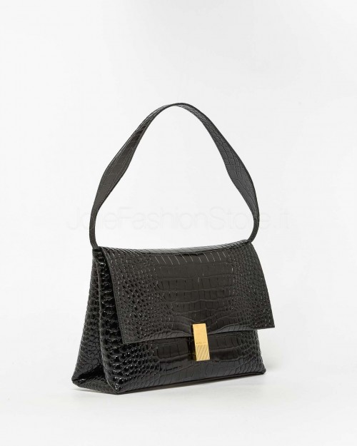 Mouliebre Borsa Vitello Stampa Cocco Nero  OLIVIA BLACK