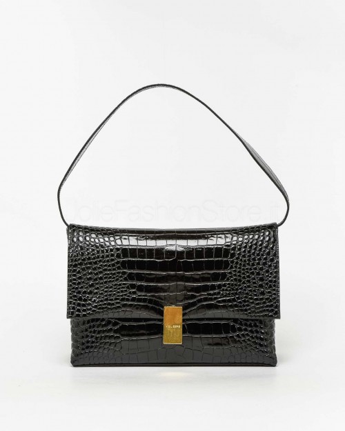 Mouliebre Bag Calfskin Print Crocodile Black