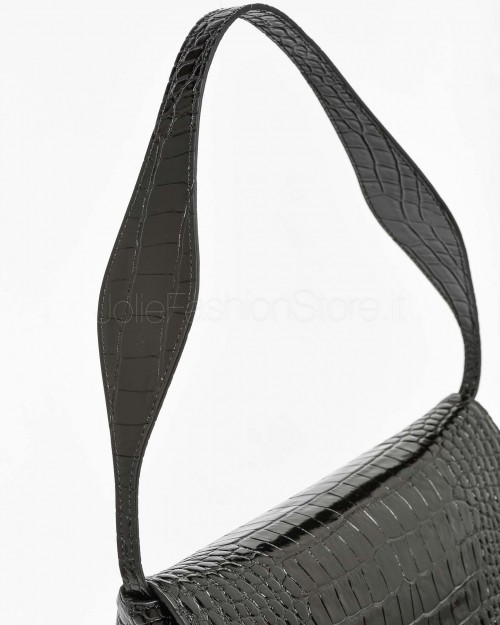 Mouliebre Borsa Vitello Stampa Cocco Nero  OLIVIA BLACK