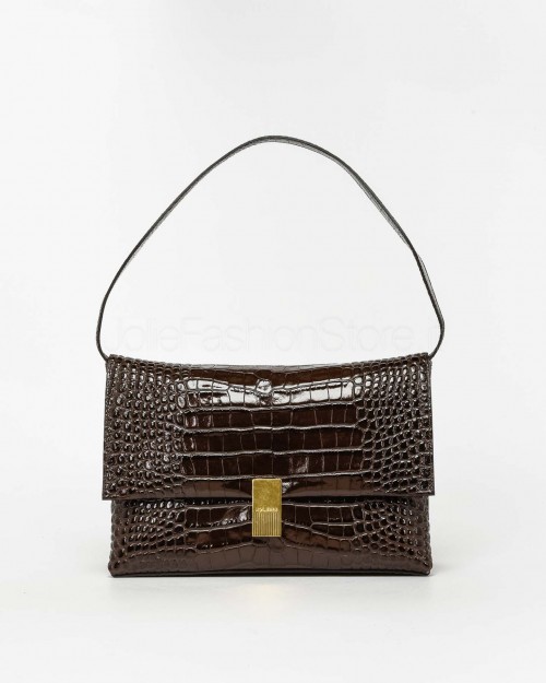 Mouliebre Bag Calfskin Print Crocodile Brown