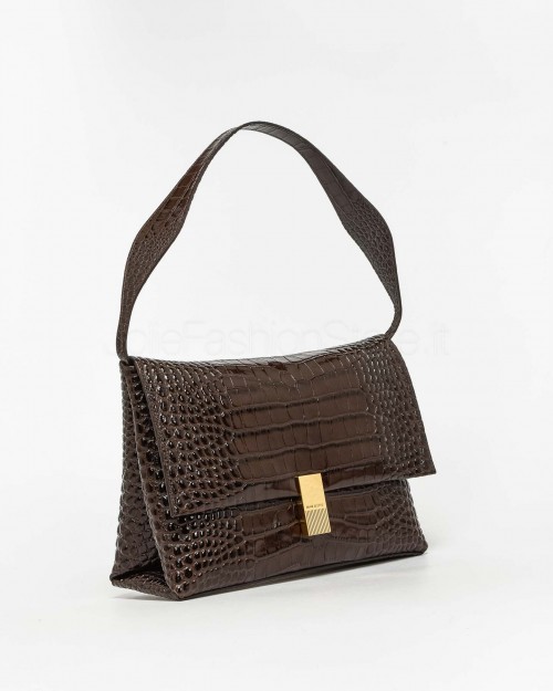 Mouliebre Bag Calfskin Print Crocodile Brown  OLIVIA BROWN