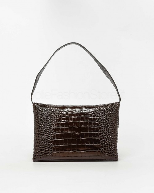 Mouliebre Bag Calfskin Print Crocodile Brown  OLIVIA BROWN