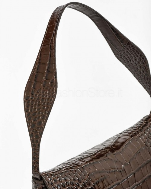 Mouliebre Bag Calfskin Print Crocodile Brown  OLIVIA BROWN