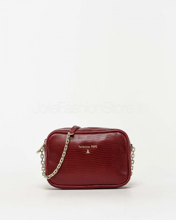 Patrizia Pepe Borsa Camera Case Tracolla Clash Red Stampa Snake  8B0071 L137 R845