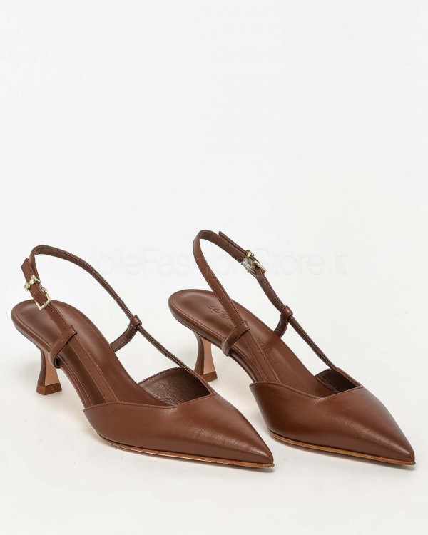 Sergio Levantesi Decollete Slingback Marrone  ELSA 5 CALF BRUCIATO