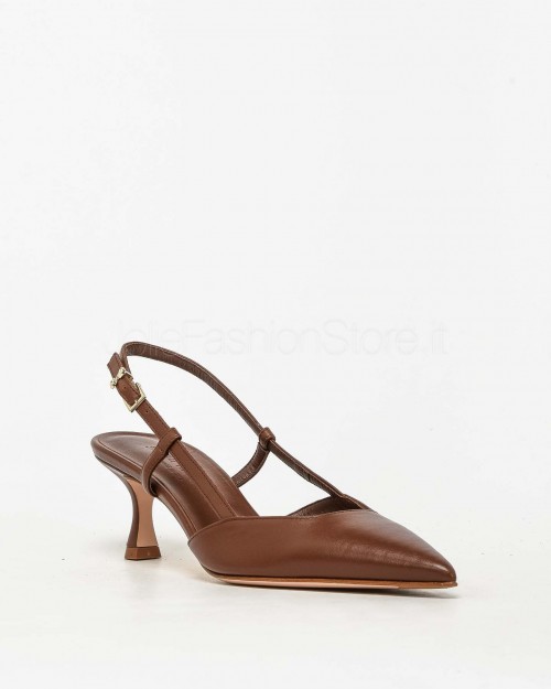 Sergio Levantesi Decollete Slingback Marrone  ELSA 5 CALF BRUCIATO