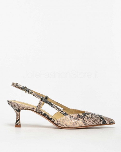 Sergio Levantesi Décolleté modello Slingback Stampa Pitone  ELSA 5 PITONE SABBIA