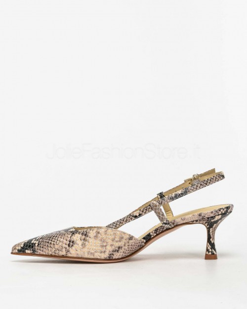 Sergio Levantesi Décolleté modello Slingback Stampa Pitone  ELSA 5 PITONE SABBIA