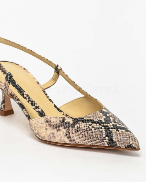 Sergio Levantesi Décolleté modello Slingback Stampa Pitone  ELSA 5 PITONE SABBIA