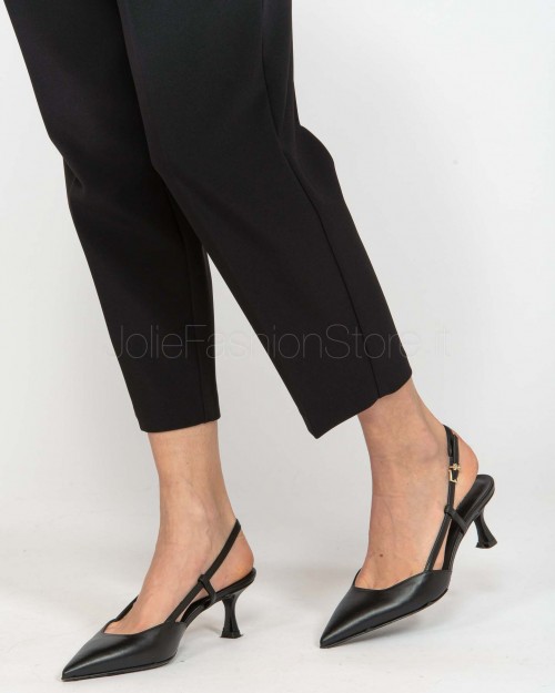 Elisabetta Franchi Crêpe Trousers with Black Pleats  PA08051E2 110