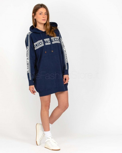 Elisabetta Franchi Sweatshirt Dress with Contrasting Band