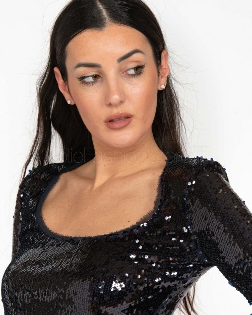 Patrizia Pepe Top in Paillettes Blu  1C1360 A2FX C198