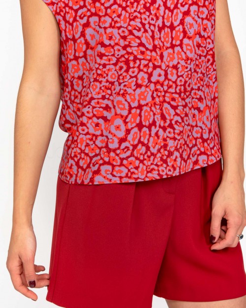 Patrizia Pepe Top Red & Animalier  8C0774 A033 FF40