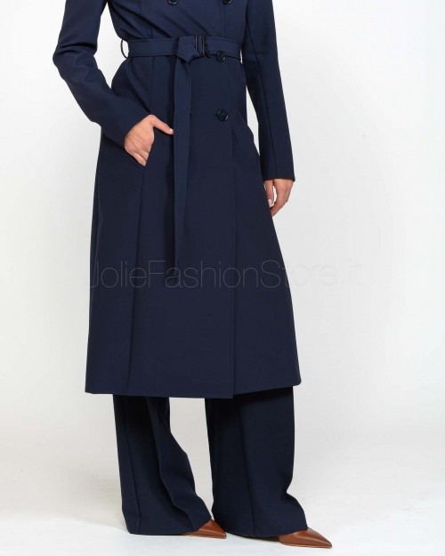 Patrizia Pepe Trench con Fibbia in Nylon Bielastico Navy  8O0137 A2AW C789