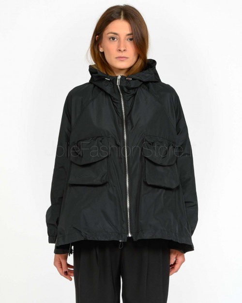 Meimeij Oversized Raincoat with Pockets Black  M5PD04 100