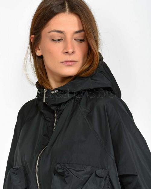 Meimeij Oversized Raincoat with Pockets Black  M5PD04 100