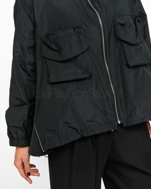 Meimeij Oversized Raincoat with Pockets Black  M5PD04 100