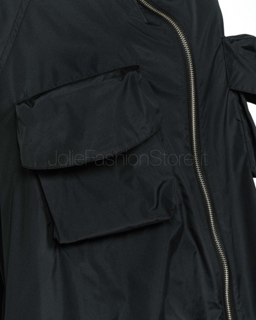 Meimeij Oversized Raincoat with Pockets Black  M5PD04 100