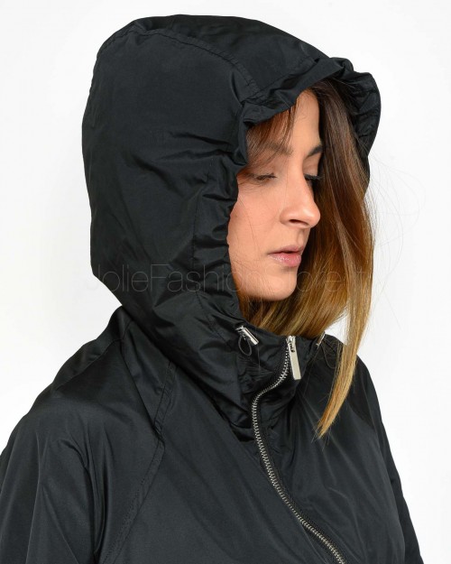 Meimeij Oversized Raincoat with Pockets Black  M5PD04 100