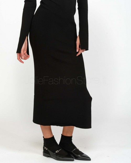 Patrizia Pepe Longuette Dress in Knit with Black Slit  8A1433 K240 K103