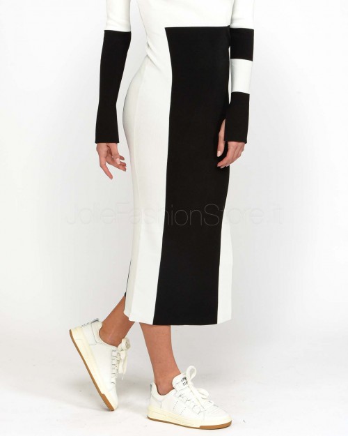 Patrizia Pepe DRESS White/Black  8A1433 K240 X2S5