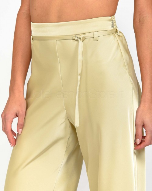 Patrizia Pepe Pantalone In Raso con Cinturino Modern Beige  8P0689 A459 B814