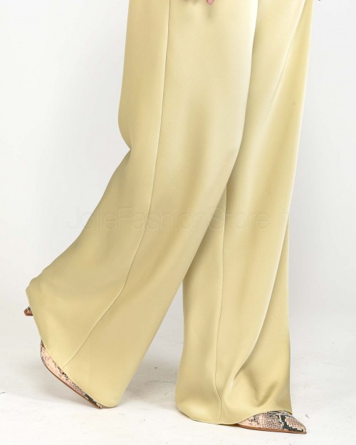 Patrizia Pepe Pantalone In Raso con Cinturino Modern Beige  8P0689 A459 B814