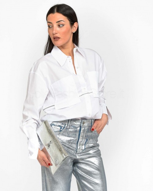 Patrizia Pepe Jeans Shiny Silver Coated  8P0487 D095 S709