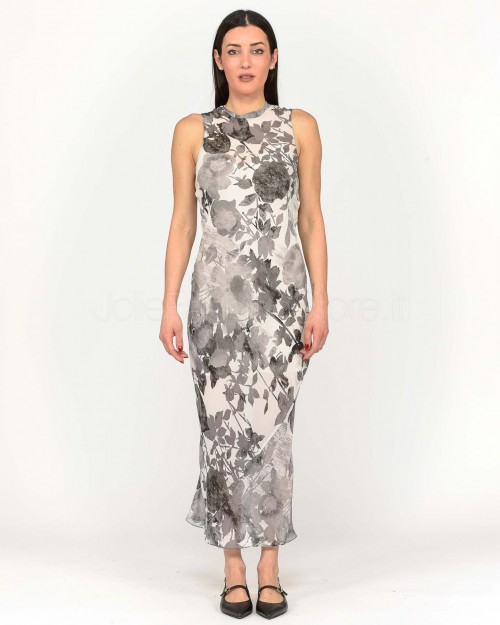 Patrizia Pepe ABITO/DRESS Gray Shadow Flowers  8A1411 A528 FF31