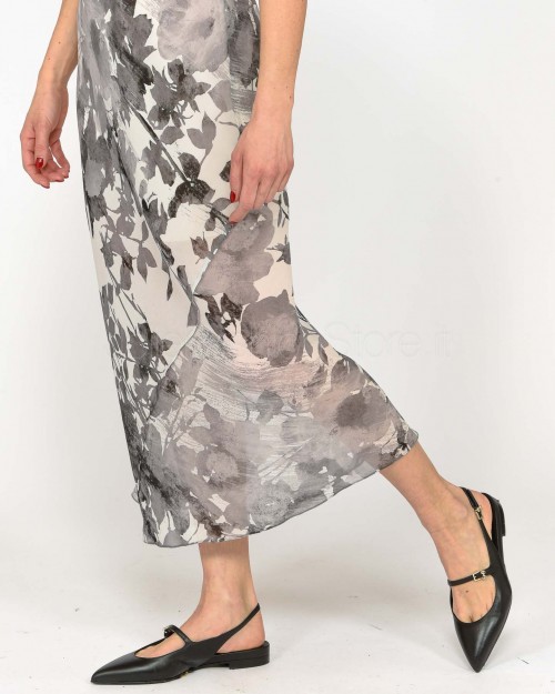 Patrizia Pepe ABITO/DRESS Gray Shadow Flowers  8A1411 A528 FF31