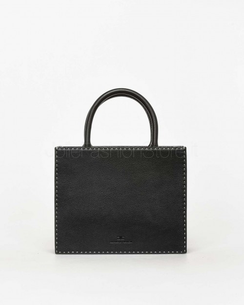 Elisabetta Franchi Borsa Tote Piccola con Impunture a Contrasto Nero  BS08A51E2 110