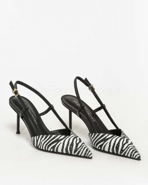 Sergio Levantesi Décolleté Slingback Zebrato  GIULIA ZEBRA BIANCO NERO