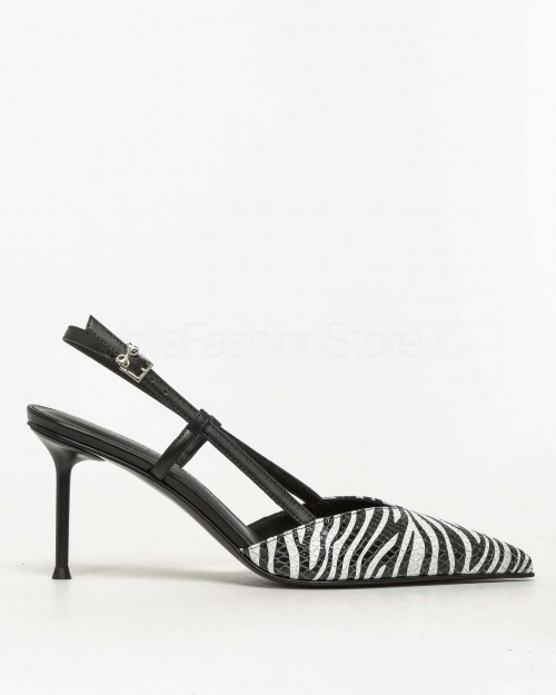 Sergio Levantesi Décolleté Slingback Zebrato  GIULIA ZEBRA BIANCO NERO