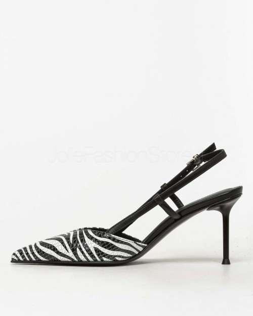 Sergio Levantesi Décolleté Slingback Zebrato  GIULIA ZEBRA BIANCO NERO