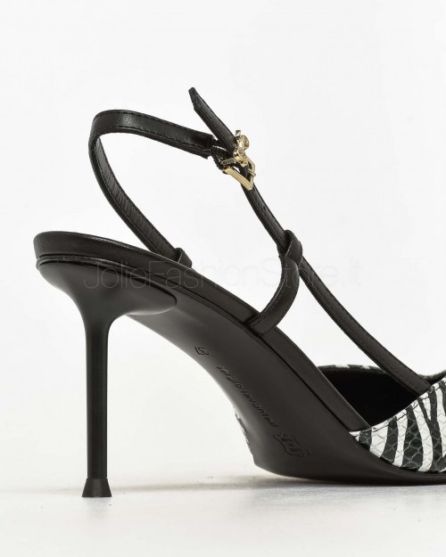 Sergio Levantesi Décolleté Slingback Zebrato  GIULIA ZEBRA BIANCO NERO