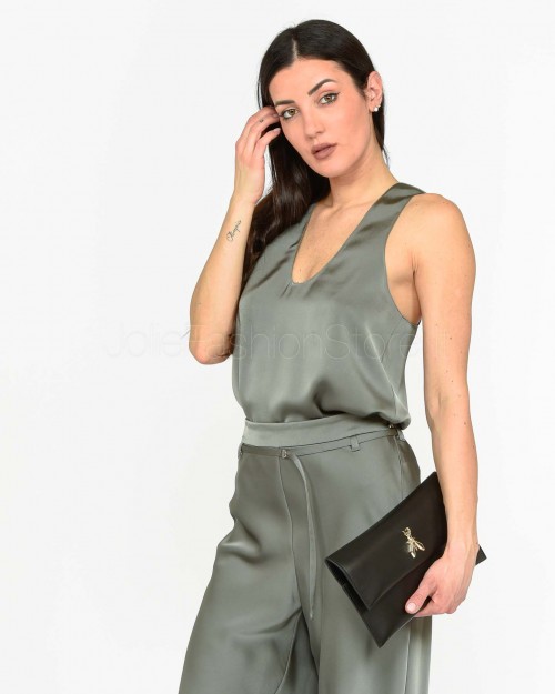 Patrizia Pepe Top in Raso Lucido Urban Gray