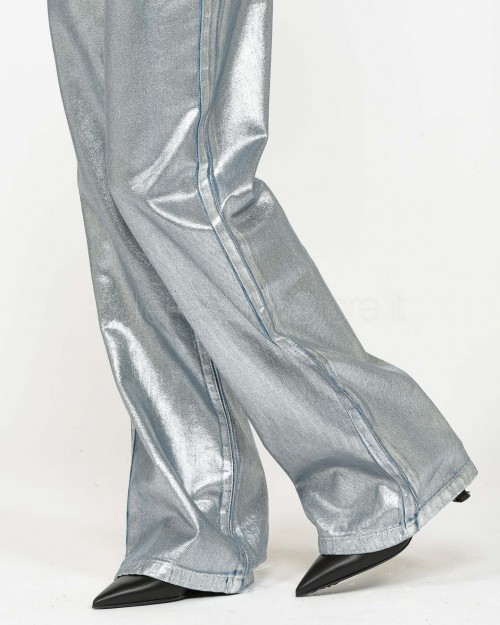 Patrizia Pepe PANTALONI/TROUSERS Shiny silver Coated  8P0487 D095 S709