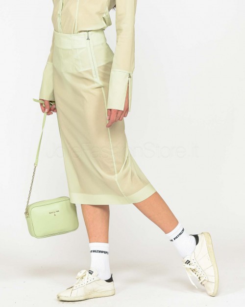 Patrizia Pepe Gonna Midi in Organza Soft Green