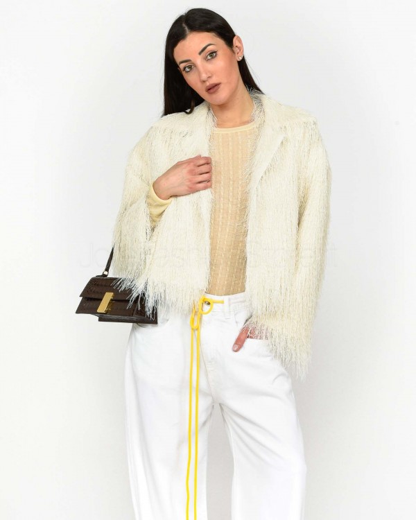 Meimeij OFF WHITE FUR JACKET  M5PAB0 791