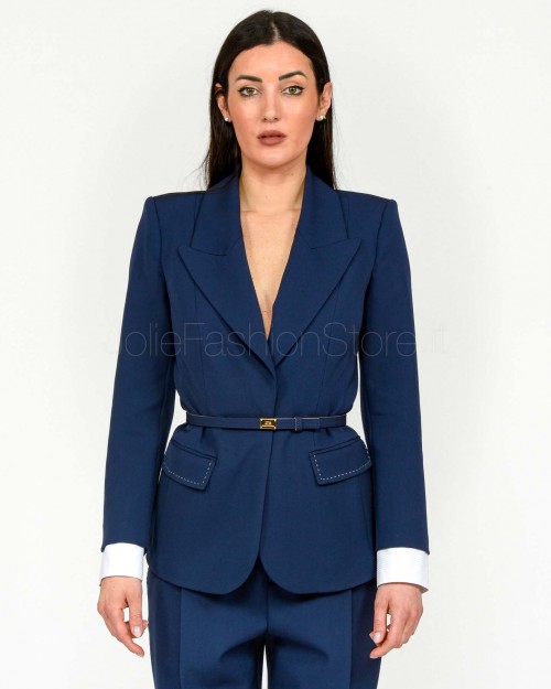 Elisabetta franchi JACKET WITH BELT  GI14051E2 DC8