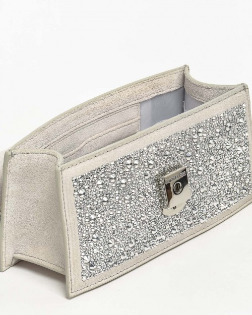 Patrizia Pepe Borsa Strass Silver & Labrador Strass  8B0032 L083 FF45