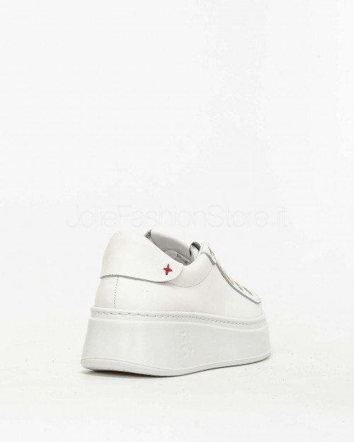 Gio+ Sneakers in Pelle Bianco - Black  PIA 352A