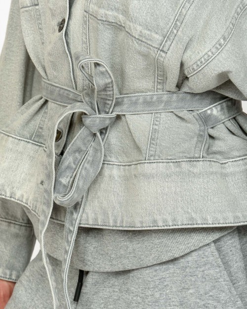 SOLO TRE GIACCA DENIM GRIGIO  M1D0185 A DENIM GRIGIO